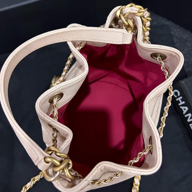 香奈兒/Chanel 牛皮水桶包 鏈條手提肩背包-9