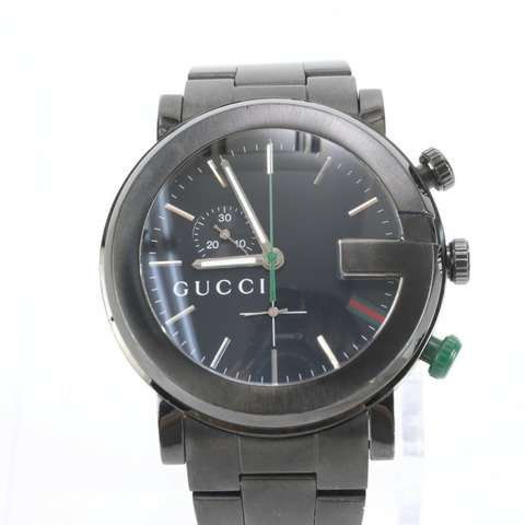 Gucci Sherry Line 101M 計時石英腕錶，黑色，男士