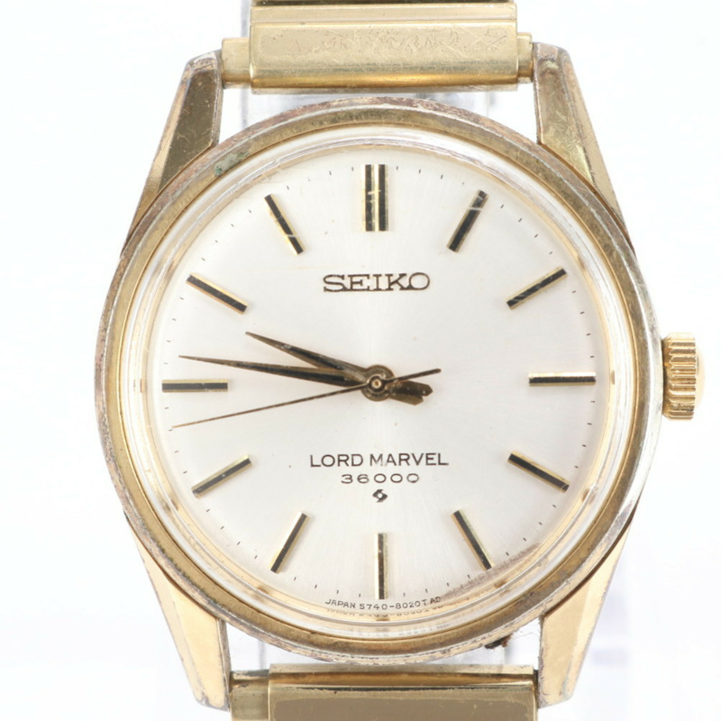精工 Lord Marvel 36000 手動上鍊腕錶 5740-8000 金色男士腕錶-3