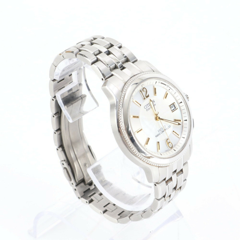 西鐵城 Exceed Eco-Drive 光動能電波控制日期腕錶 H410-T007716 銀色 男士-1