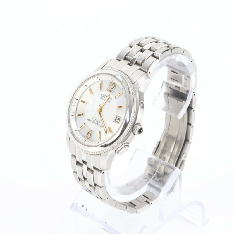 西鐵城 Exceed Eco-Drive 光動能電波控制日期腕錶 H410-T007716 銀色 男士-2