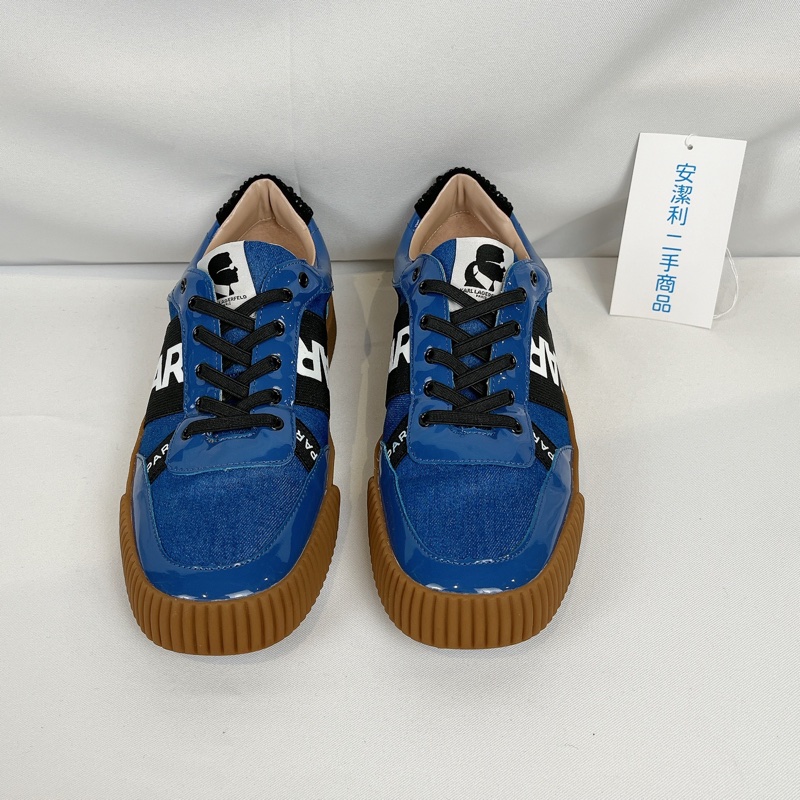 莉亞精品♡Karl 藍色拼接板鞋40 二手-2