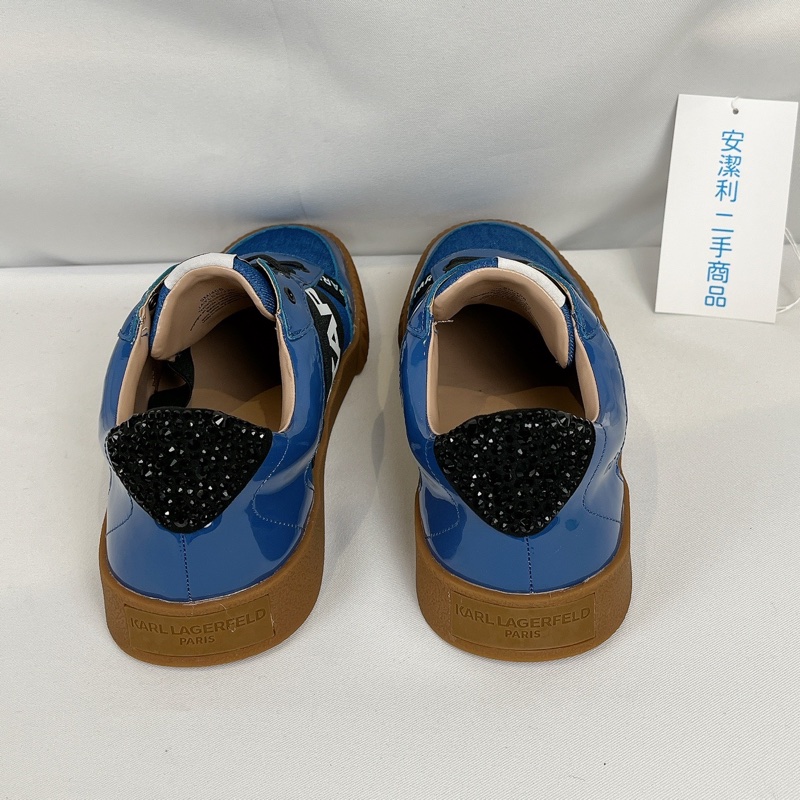 莉亞精品♡Karl 藍色拼接板鞋40 二手-3