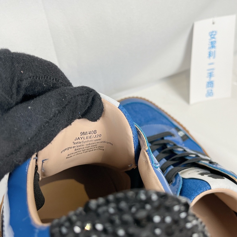 莉亞精品♡Karl 藍色拼接板鞋40 二手-8