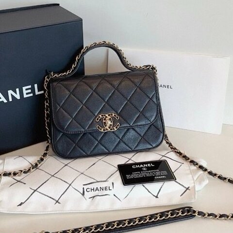 近新品 香奈兒/Chanel 黑金19bag繫列郵差包