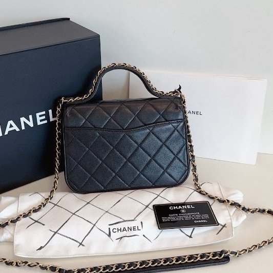 近新品 香奈兒/Chanel 黑金19bag繫列郵差包-6