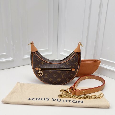 芯片款 路易威登/Louis Vuitton 經典老花loop 月亮包