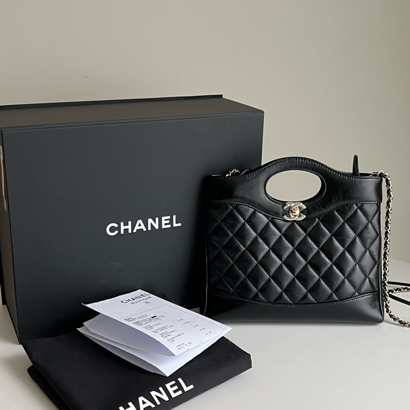 CHANEL 31bag mini 手提／斜背包（黑金）-0