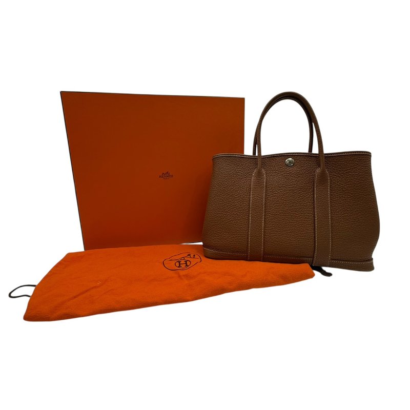 【美收精品】HERMES 茶色Garden Party C刻 C-197【隔月月中將轉賣至日本 上架期限30天】-25
