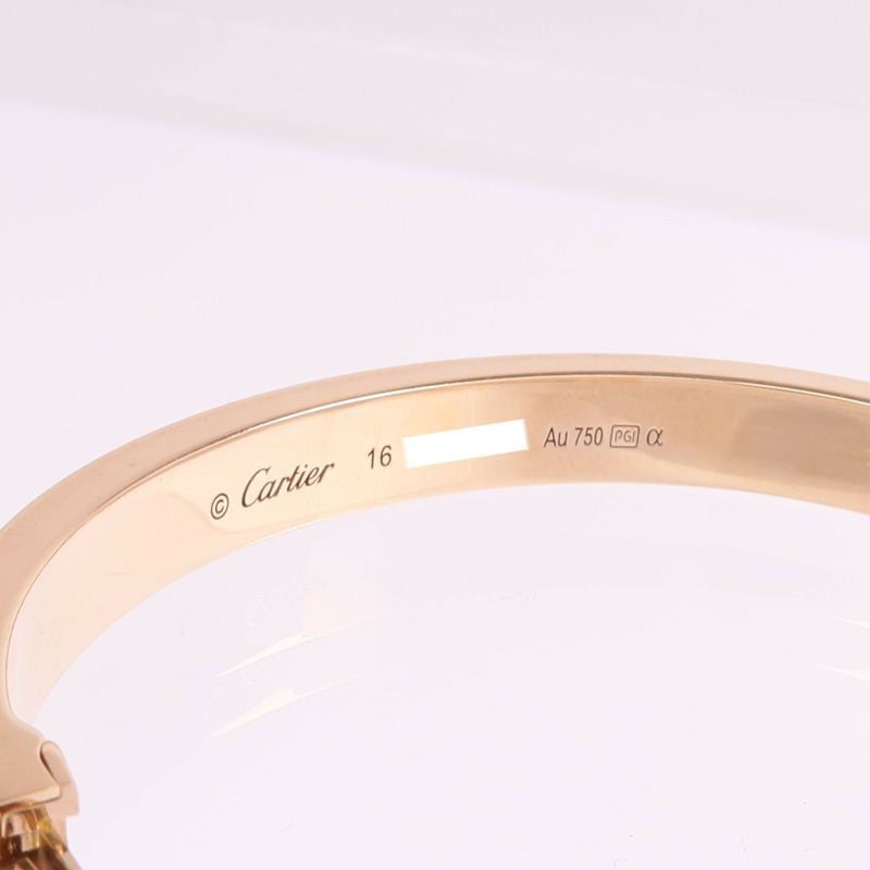 CARTIER 18K玫瑰金Love Bracelet Full Diamonds鑽石手鐲Cartier#16-6