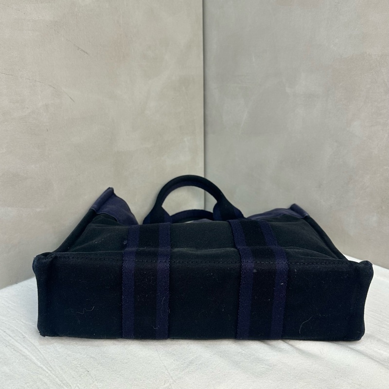 Hermès 中古紫拼黑小號帆布手袋-5