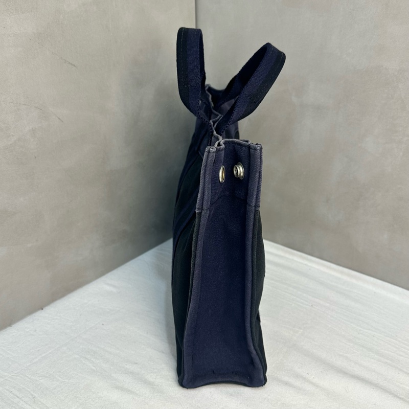 Hermès 中古紫拼黑小號帆布手袋-6