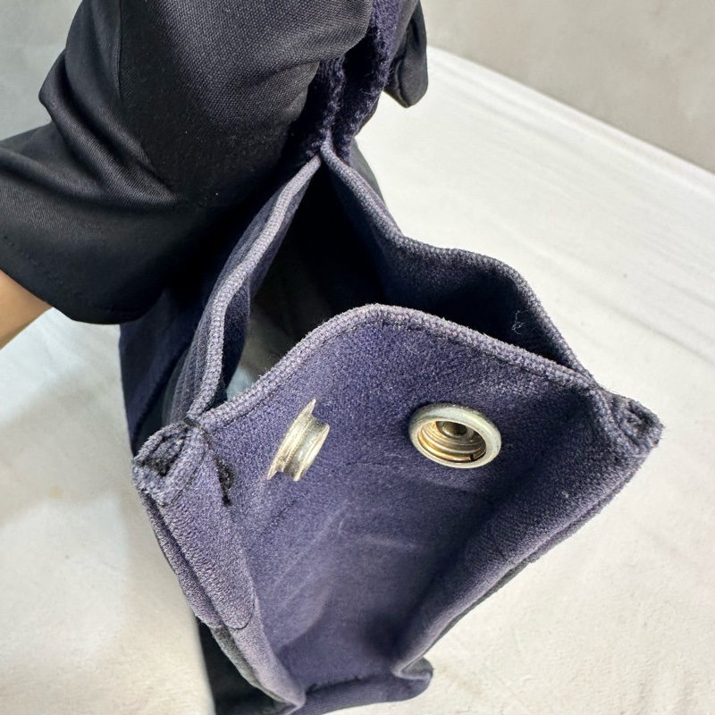 Hermès 中古紫拼黑小號帆布手袋-12