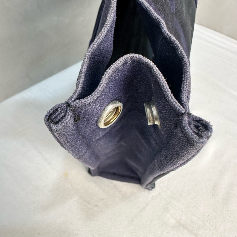 Hermès 中古紫拼黑小號帆布手袋-13