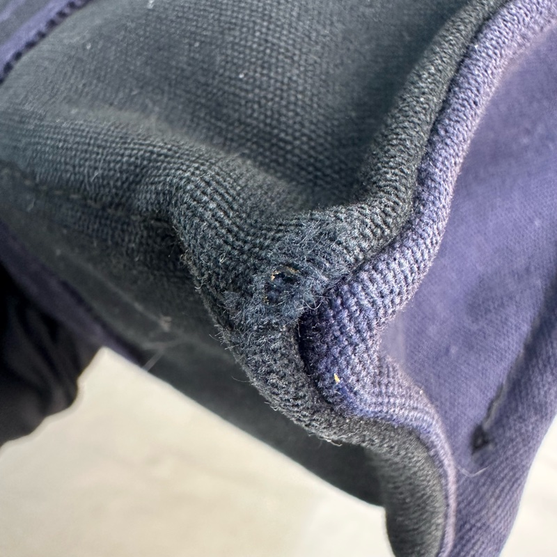 Hermès 中古紫拼黑小號帆布手袋-19