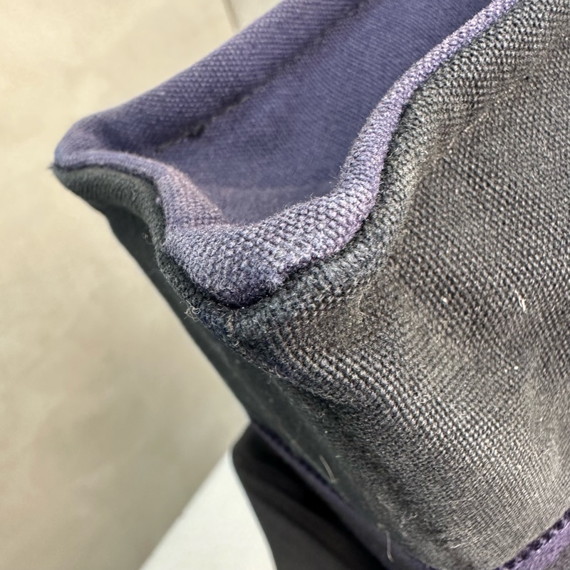 Hermès 中古紫拼黑小號帆布手袋-21