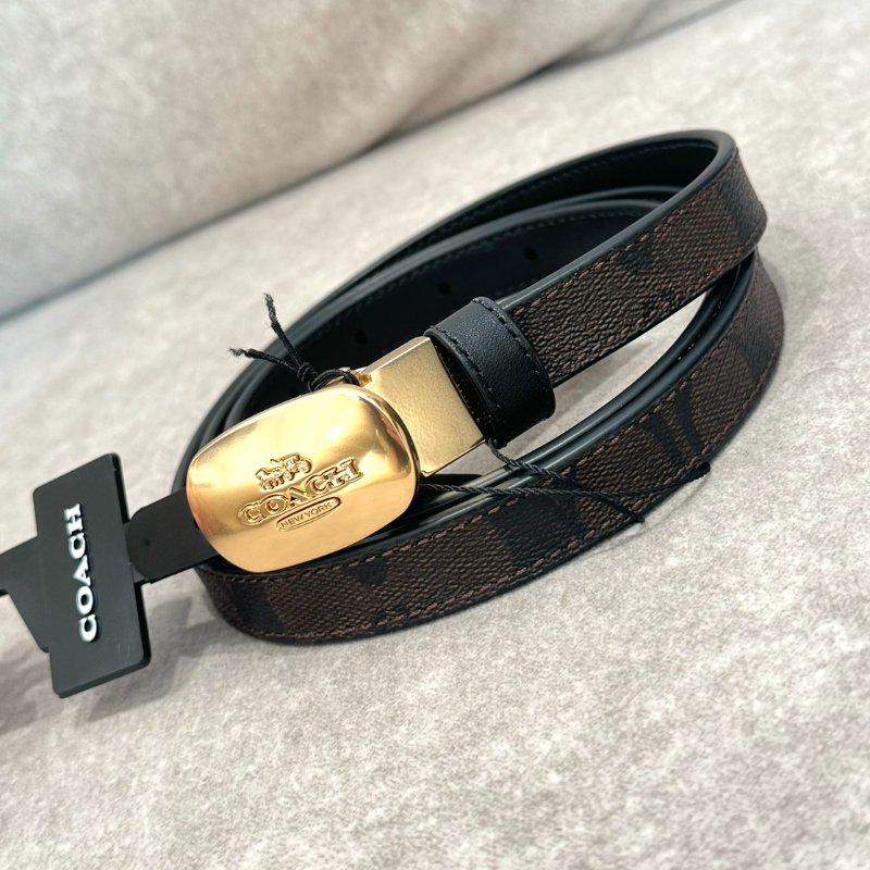 Coach  經典老花LOGO皮帶-0