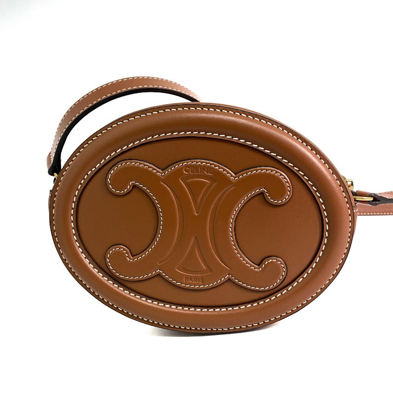 △ Celine 思琳 Brown Calfskin Oval Cuir Triomphe Shoulder Bag 啡色小牛皮肩背袋 - 257028020-3