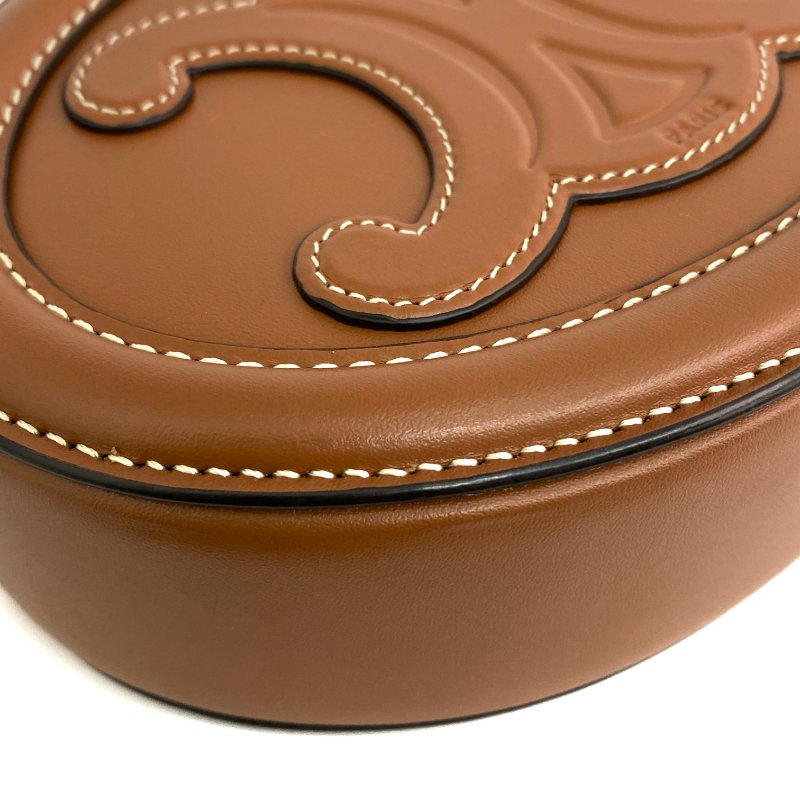 △ Celine 思琳 Brown Calfskin Oval Cuir Triomphe Shoulder Bag 啡色小牛皮肩背袋 - 257028020-8