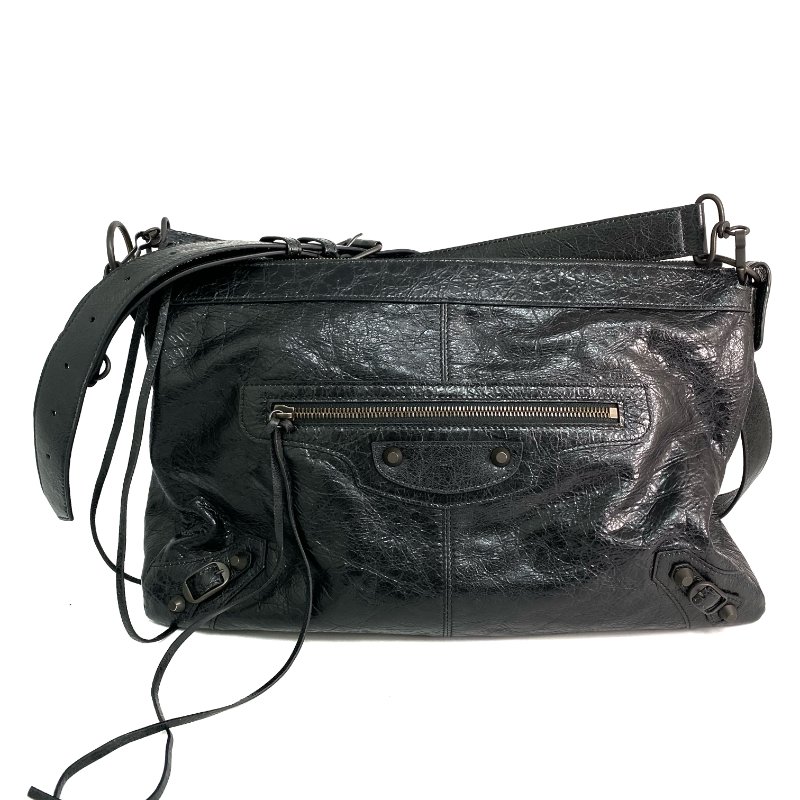 △ Balenciaga 巴黎世家 Black Lambskin Le City Moto 2 Way Bag 846186 黑色小羊皮兩用袋 - 257027788-1
