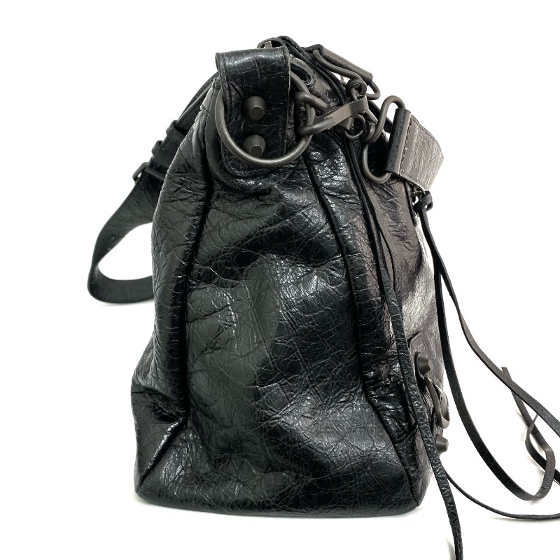 △ Balenciaga 巴黎世家 Black Lambskin Le City Moto 2 Way Bag 846186 黑色小羊皮兩用袋 - 257027788-3