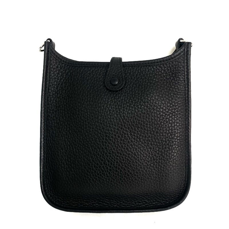 △ Hermes 愛馬仕 Black Clemence Calfskin Evelyn Shoulder Bag Stamp W 黑色粒紋小牛皮肩背袋W刻 - 257028021-2