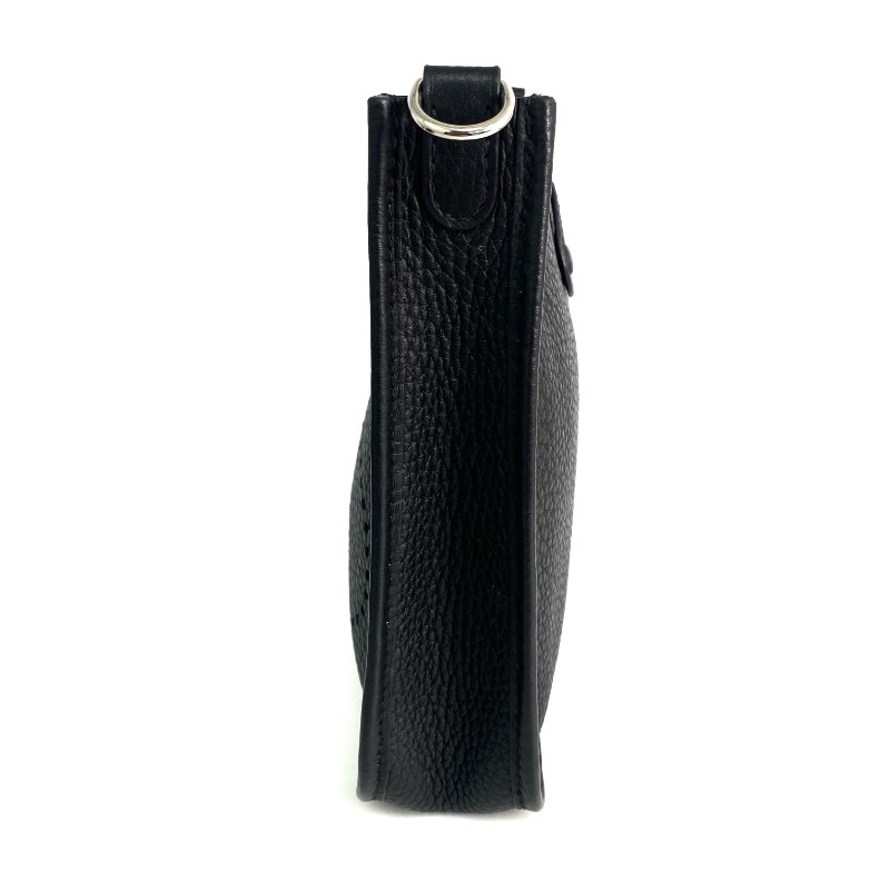 △ Hermes 愛馬仕 Black Clemence Calfskin Evelyn Shoulder Bag Stamp W 黑色粒紋小牛皮肩背袋W刻 - 257028021-3