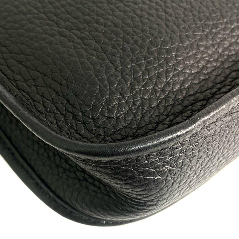 △ Hermes 愛馬仕 Black Clemence Calfskin Evelyn Shoulder Bag Stamp W 黑色粒紋小牛皮肩背袋W刻 - 257028021-8