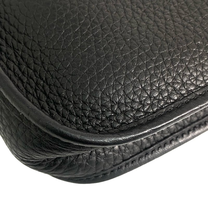 △ Hermes 愛馬仕 Black Clemence Calfskin Evelyn Shoulder Bag Stamp W 黑色粒紋小牛皮肩背袋W刻 - 257028021-9