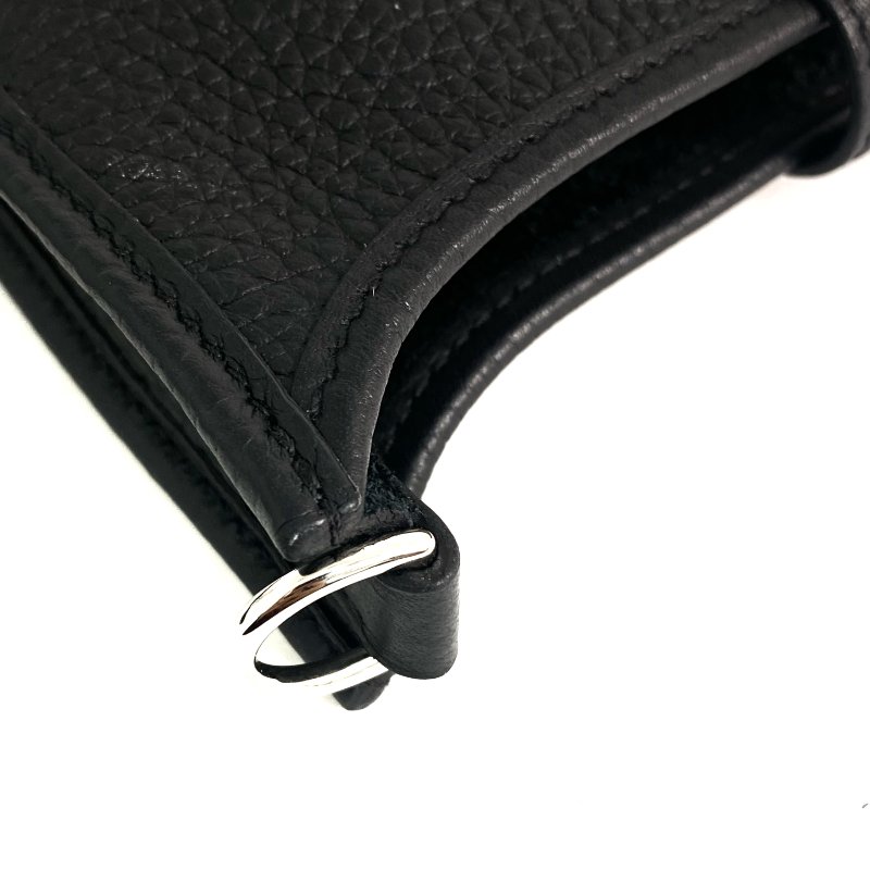 △ Hermes 愛馬仕 Black Clemence Calfskin Evelyn Shoulder Bag Stamp W 黑色粒紋小牛皮肩背袋W刻 - 257028021-10