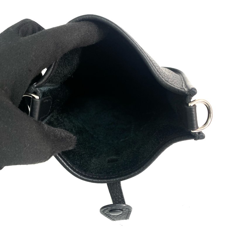 △ Hermes 愛馬仕 Black Clemence Calfskin Evelyn Shoulder Bag Stamp W 黑色粒紋小牛皮肩背袋W刻 - 257028021-15