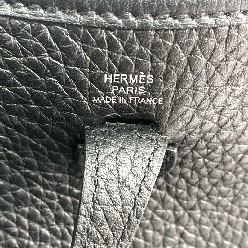 △ Hermes 愛馬仕 Black Clemence Calfskin Evelyn Shoulder Bag Stamp W 黑色粒紋小牛皮肩背袋W刻 - 257028021-18