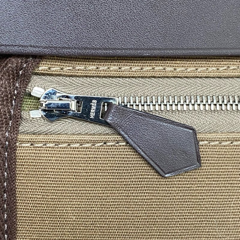 △ Hermes 愛馬仕 Beige Canvas Palladium Plated Metal Herbag 31 2 Way Bag Stamp D 淺褐色帆布鍍鈀金屬兩用袋D刻 - 257027820-14