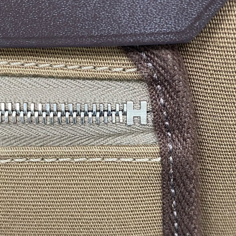 △ Hermes 愛馬仕 Beige Canvas Palladium Plated Metal Herbag 31 2 Way Bag Stamp D 淺褐色帆布鍍鈀金屬兩用袋D刻 - 257027820-15