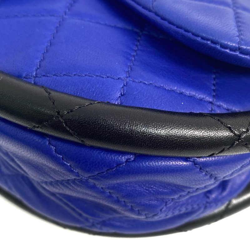 △ Chanel 香奈兒 Navy Lambskin Hoop Silver Tone Metal Hand Bag No.18 深藍色小羊皮銀色金屬手袋No.18 - 257027665-6