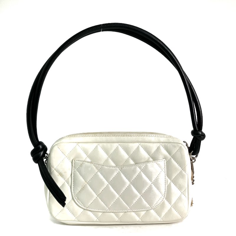 △ Chanel 香奈兒 White Calfskin And Python Silver Tone Metal Cambon Mini Shoulder Bag No.9 白色小牛皮和蛇皮銀色金屬肩背袋No.9 - 257028207-3