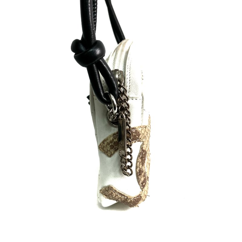 △ Chanel 香奈兒 White Calfskin And Python Silver Tone Metal Cambon Mini Shoulder Bag No.9 白色小牛皮和蛇皮銀色金屬肩背袋No.9 - 257028207-4
