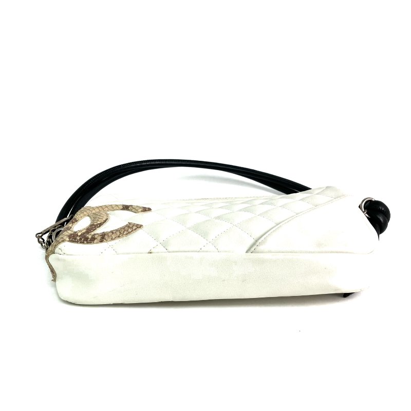 △ Chanel 香奈兒 White Calfskin And Python Silver Tone Metal Cambon Mini Shoulder Bag No.9 白色小牛皮和蛇皮銀色金屬肩背袋No.9 - 257028207-5