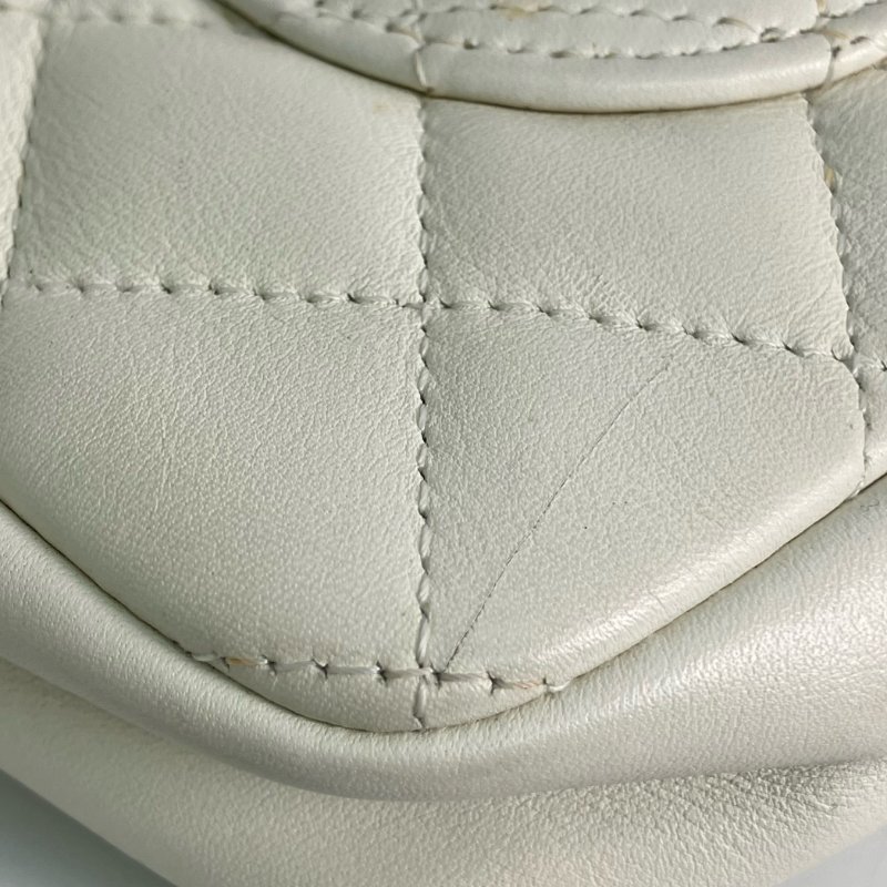 △ Chanel 香奈兒 White Calfskin And Python Silver Tone Metal Cambon Mini Shoulder Bag No.9 白色小牛皮和蛇皮銀色金屬肩背袋No.9 - 257028207-8