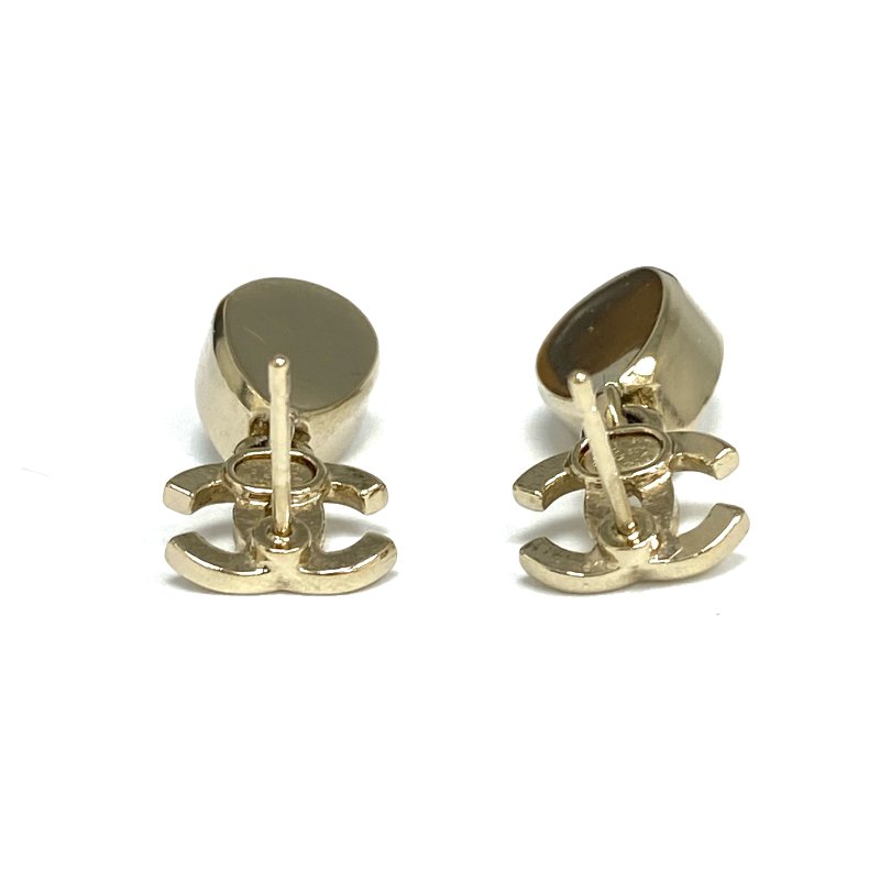 ☆ Chanel 香奈兒 Gold Tone Metal Rhinestone Earrings A22C 金色金屬水鑽耳環A22C - 257025669-4