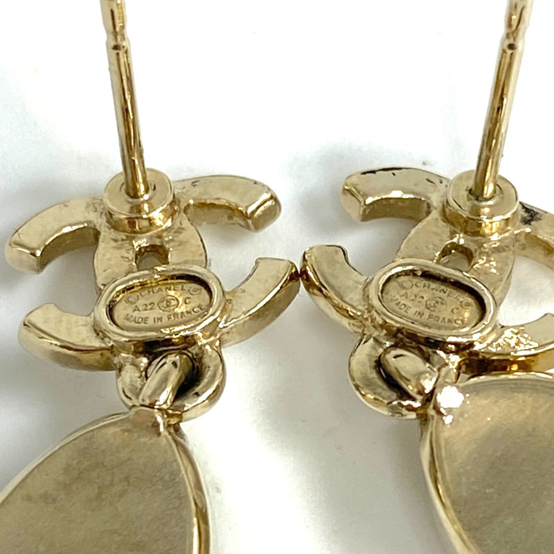 ☆ Chanel 香奈兒 Gold Tone Metal Rhinestone Earrings A22C 金色金屬水鑽耳環A22C - 257025669-10