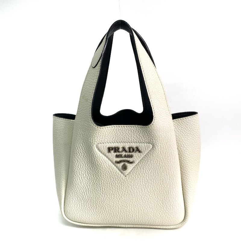 △ Prada 普拉達 White Calfskin Hand Bag 1BA349 白色小牛皮手袋 - 257028546-1