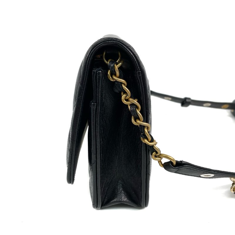 △ Chanel 香奈兒 Black Lambskin Gold And Silver Tone Metal Wallet On Chain AP2548 黑色小羊皮金色和銀色金屬鎖鏈銀包 - 257028506-3