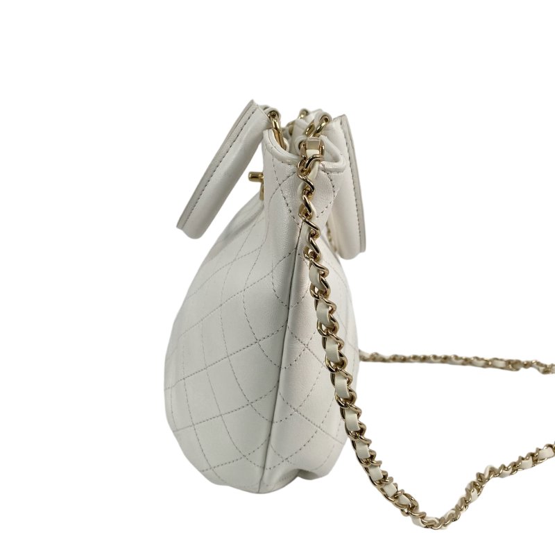 △ Chanel 香奈兒 White Calfskin Gold Tone Metal Chain 2 Way Bag No.27 AS0591 白色小牛皮金色金屬鎖鏈兩用袋No.27 - 257028786-3