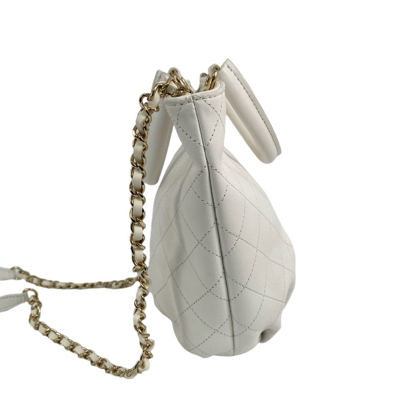 △ Chanel 香奈兒 White Calfskin Gold Tone Metal Chain 2 Way Bag No.27 AS0591 白色小牛皮金色金屬鎖鏈兩用袋No.27 - 257028786-4