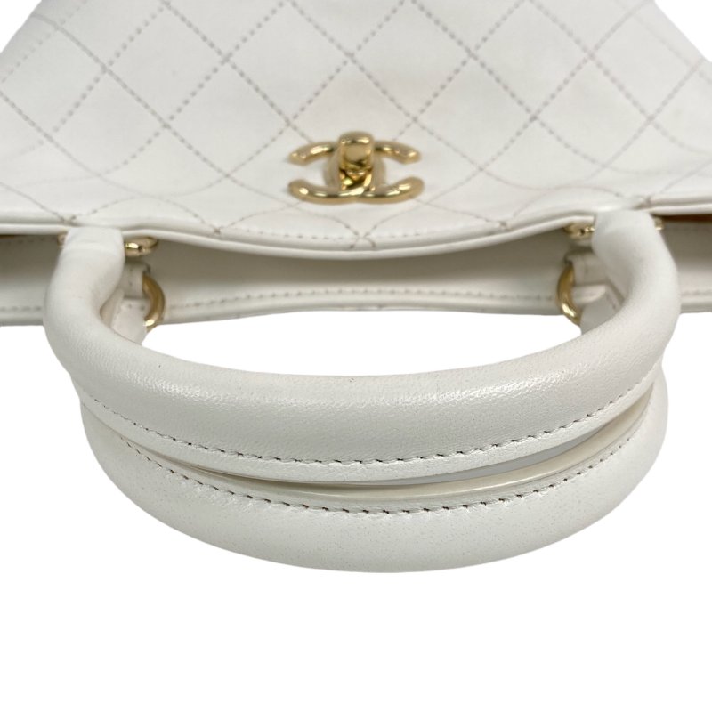 △ Chanel 香奈兒 White Calfskin Gold Tone Metal Chain 2 Way Bag No.27 AS0591 白色小牛皮金色金屬鎖鏈兩用袋No.27 - 257028786-8
