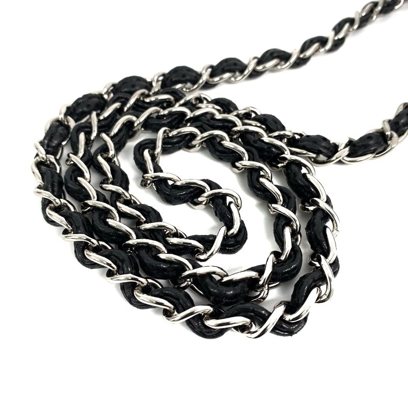 △ Chanel 香奈兒 Black Perforated Lambskin Silver Tone Metal Single Flap Chain Shoulder Bag No.11 A01115 黑色穿孔小羊皮銀色金屬鎖鏈肩背袋No.11 - 257028414-7