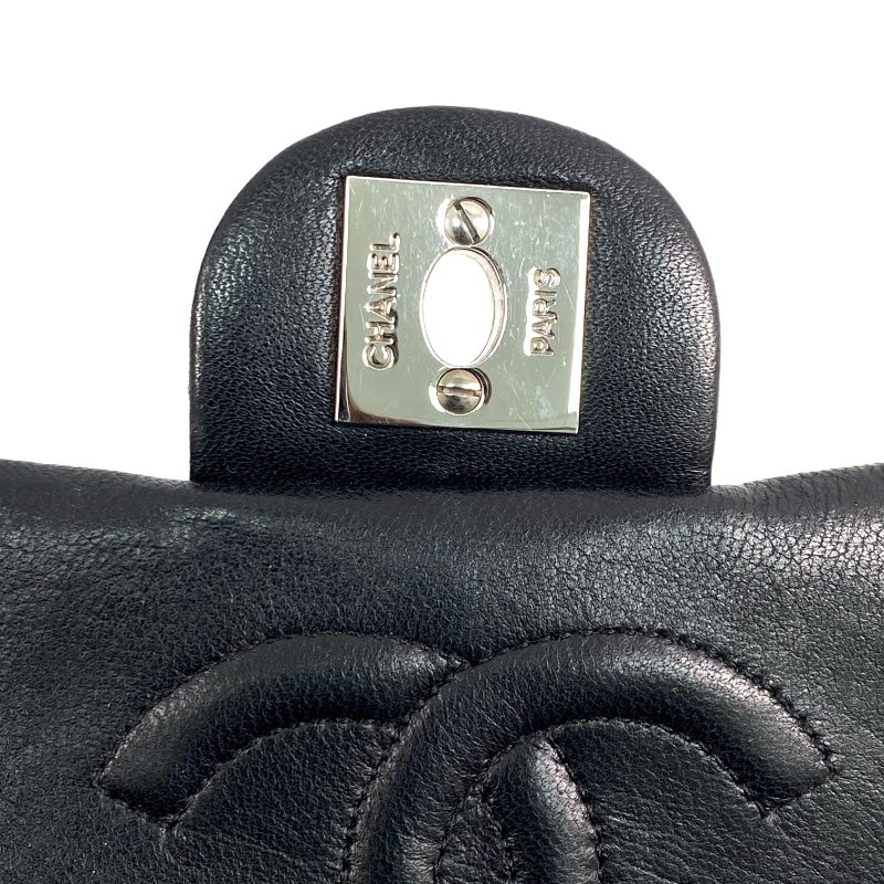 △ Chanel 香奈兒 Black Perforated Lambskin Silver Tone Metal Single Flap Chain Shoulder Bag No.11 A01115 黑色穿孔小羊皮銀色金屬鎖鏈肩背袋No.11 - 257028414-15
