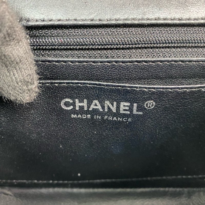 △ Chanel 香奈兒 Black Perforated Lambskin Silver Tone Metal Single Flap Chain Shoulder Bag No.11 A01115 黑色穿孔小羊皮銀色金屬鎖鏈肩背袋No.11 - 257028414-17