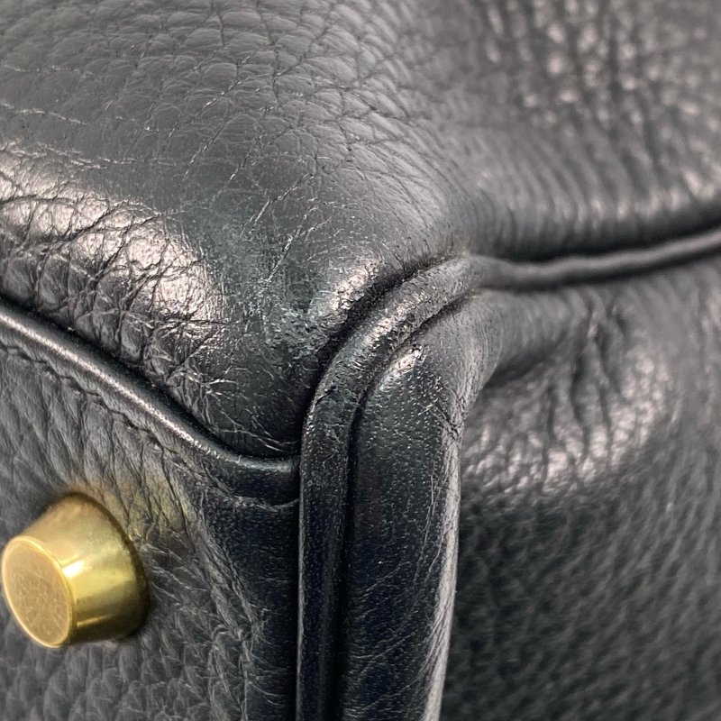 △ Hermes 愛馬仕 Black Clemence Calfskin Gold Plated Metal Kelly 35 2 Way Bag Stamp [D] 黑色粒紋小牛皮鍍金金屬兩用袋[D]刻 - 257028689-12